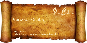 Voszka Csaba névjegykártya